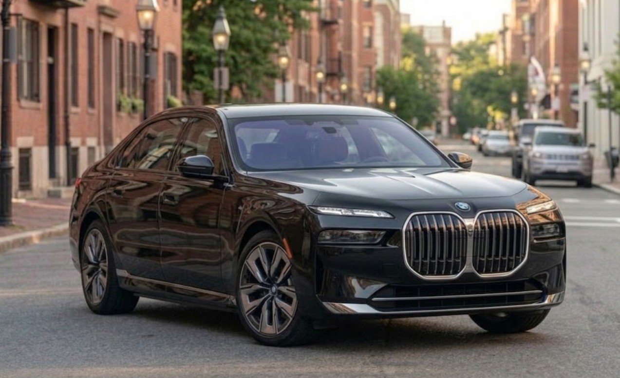 Black BMW i7 executive sedan